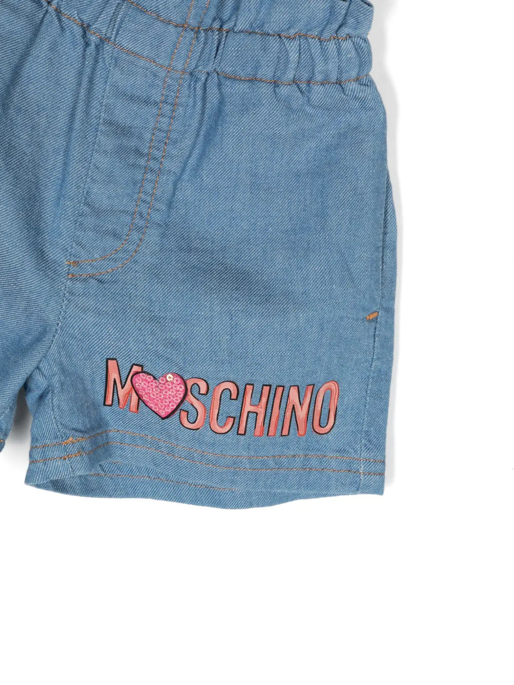 Комплект из футболки и шортов с принтом Teddy Bear Moschino Kids, синий — фото 3
