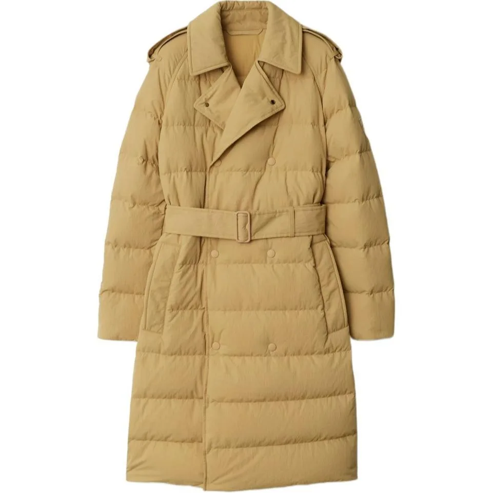 Пуховик Burberry, женский, сандаловый, стиль главной улицы