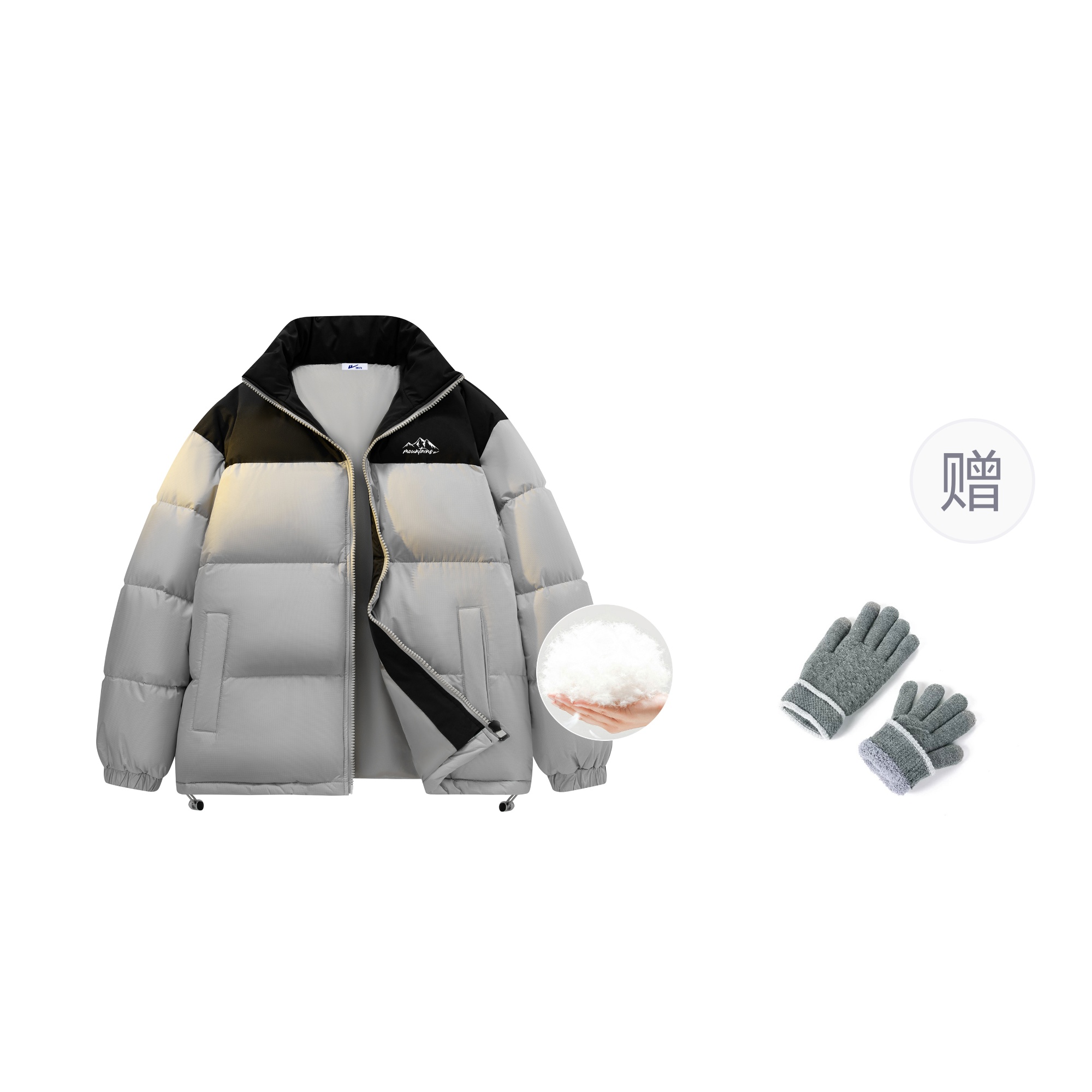 

WARRIOR Пуховик Unisex из коллекции Huichao Riding The Wind, Dark Gray