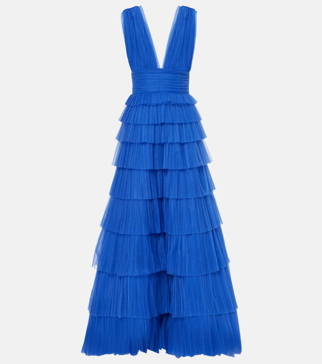

Плиссированное платье Zeferra из тюля Costarellos, Denim Blue