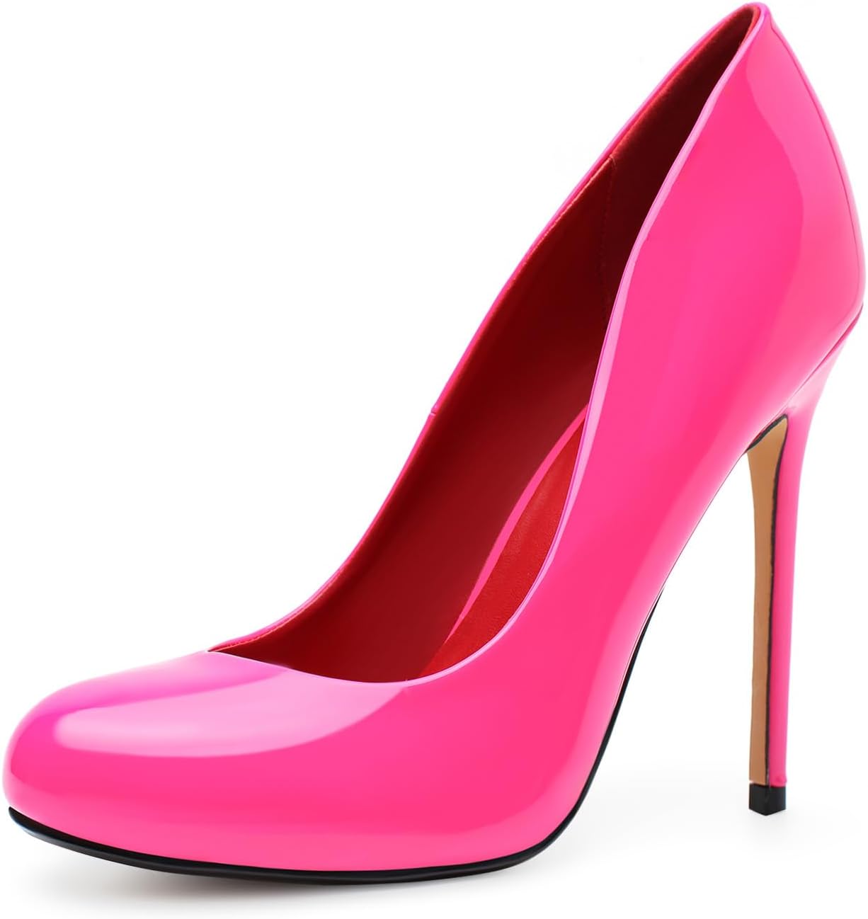 

Унисекс, мужские и женские туфли на высоком каблуке с круглым носком, шпильки, из лакированной кожи, нарядные туфли для вечеринок Haozhaotou, розовый