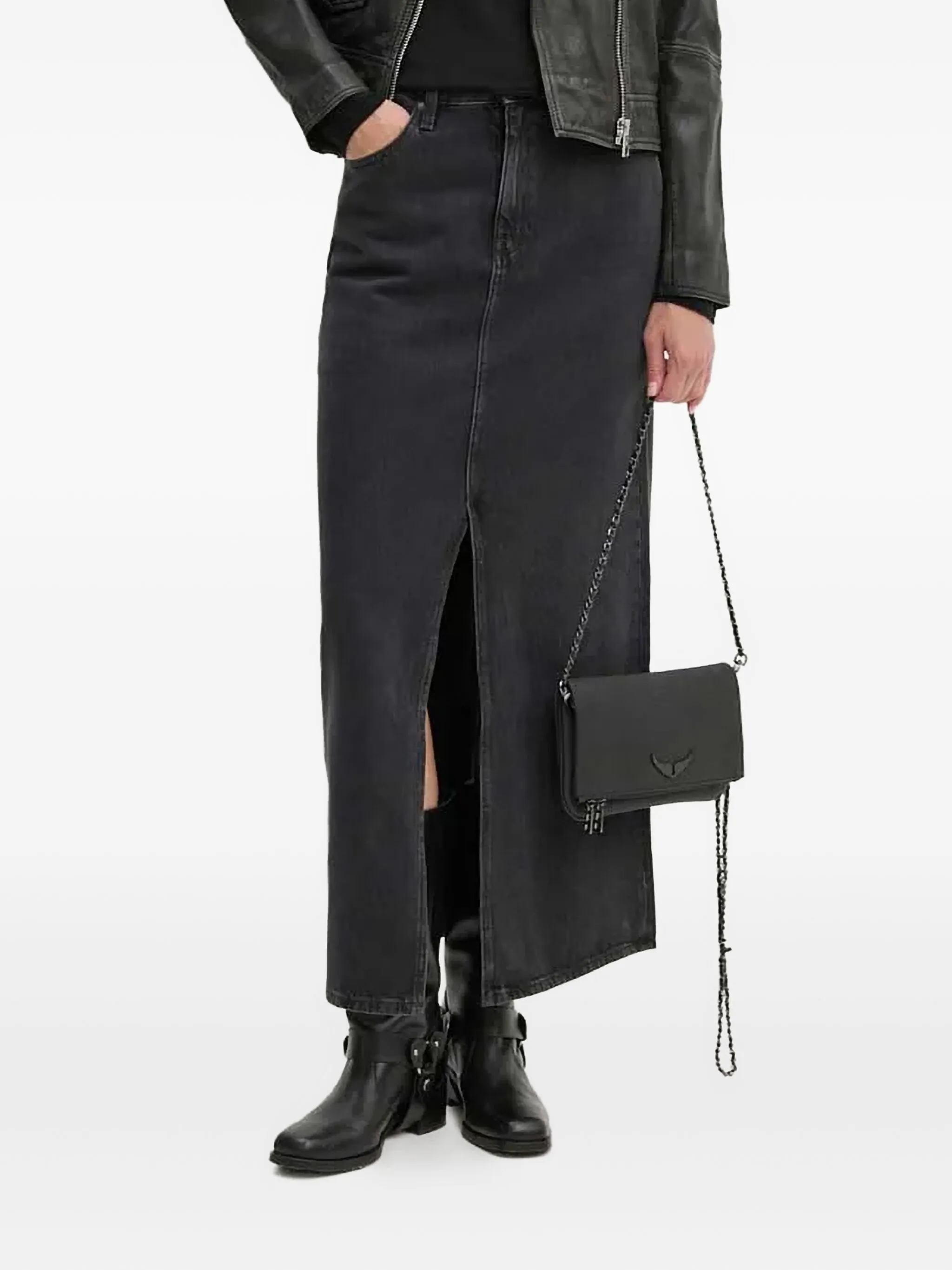 

Джинсовая юбка с разрезом G-Star Raw, черный