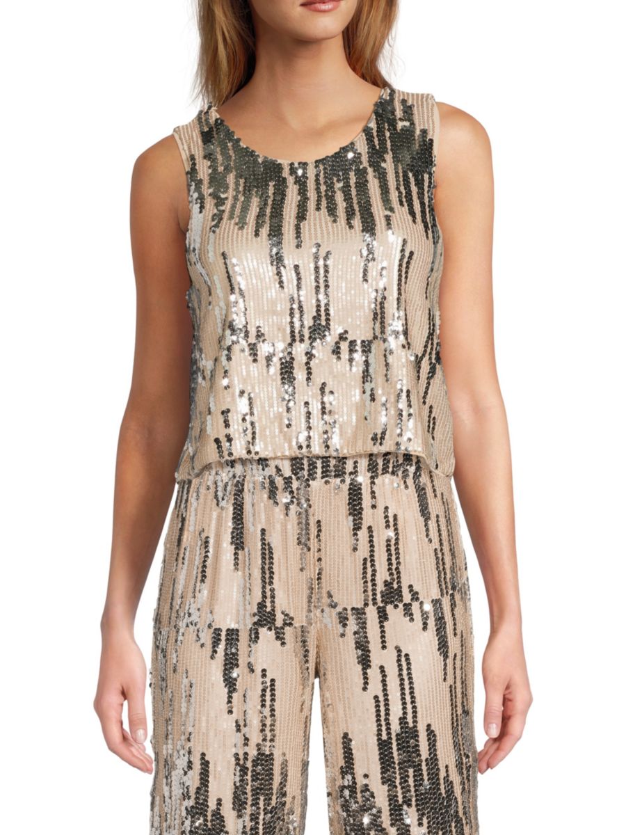 

Топ с пайетками Zoey Noisy May, серебряный