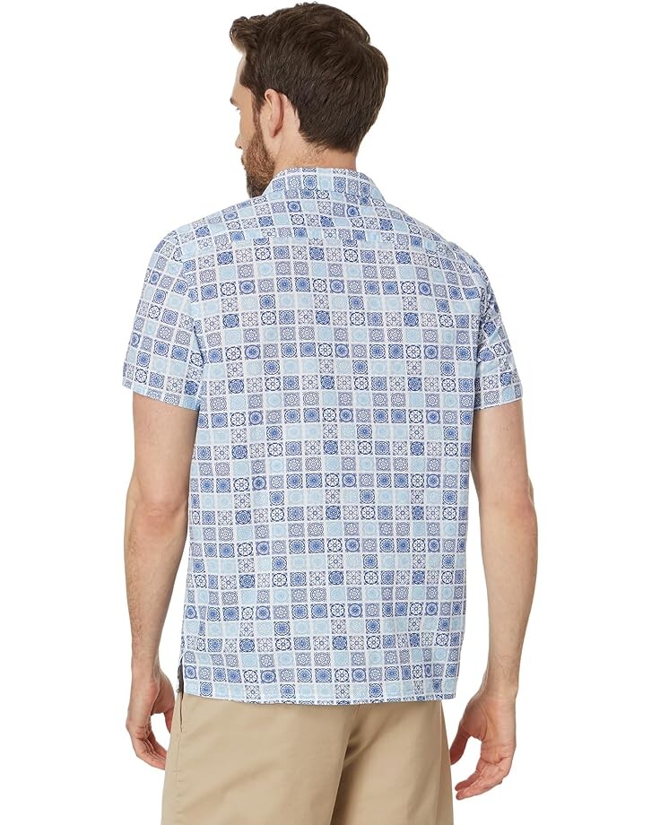 

Рубашка U.S. POLO ASSN. Short Sleeve Camp Medallion Woven Shirt, цвет Windsurfer Blue