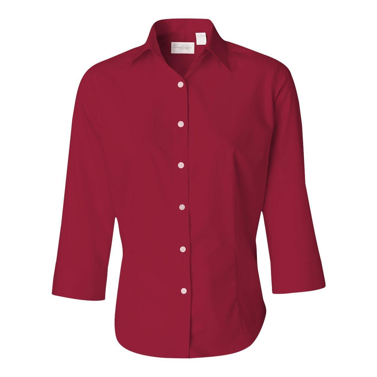 

Женская рубашка Van Heusen из саржи с рукавом три четверти для малышей, цвет scarlet
