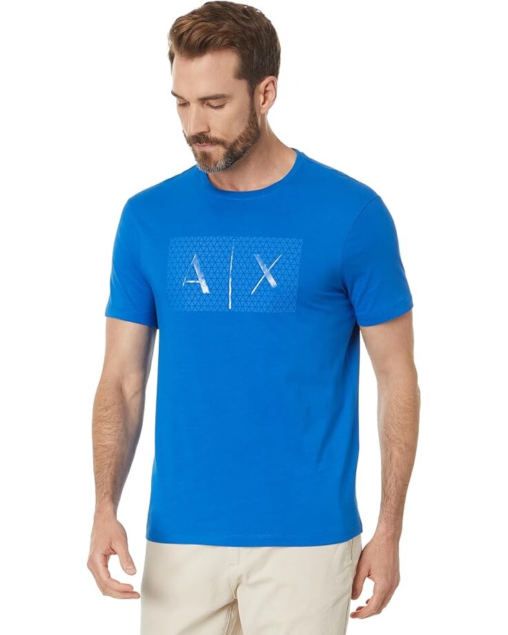 

Футболка Armani Exchange Slim Fit Cotton Jersey Classic Box Logo Tee, синий