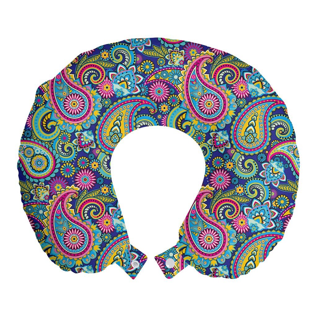

ABAKUHAUS Пейсли Дорожная подушка для шеи, Bohem Colorful, Дорожные принадлежности из пенопласта для самолета и автомобиля, 30x30 см, Разноцветные