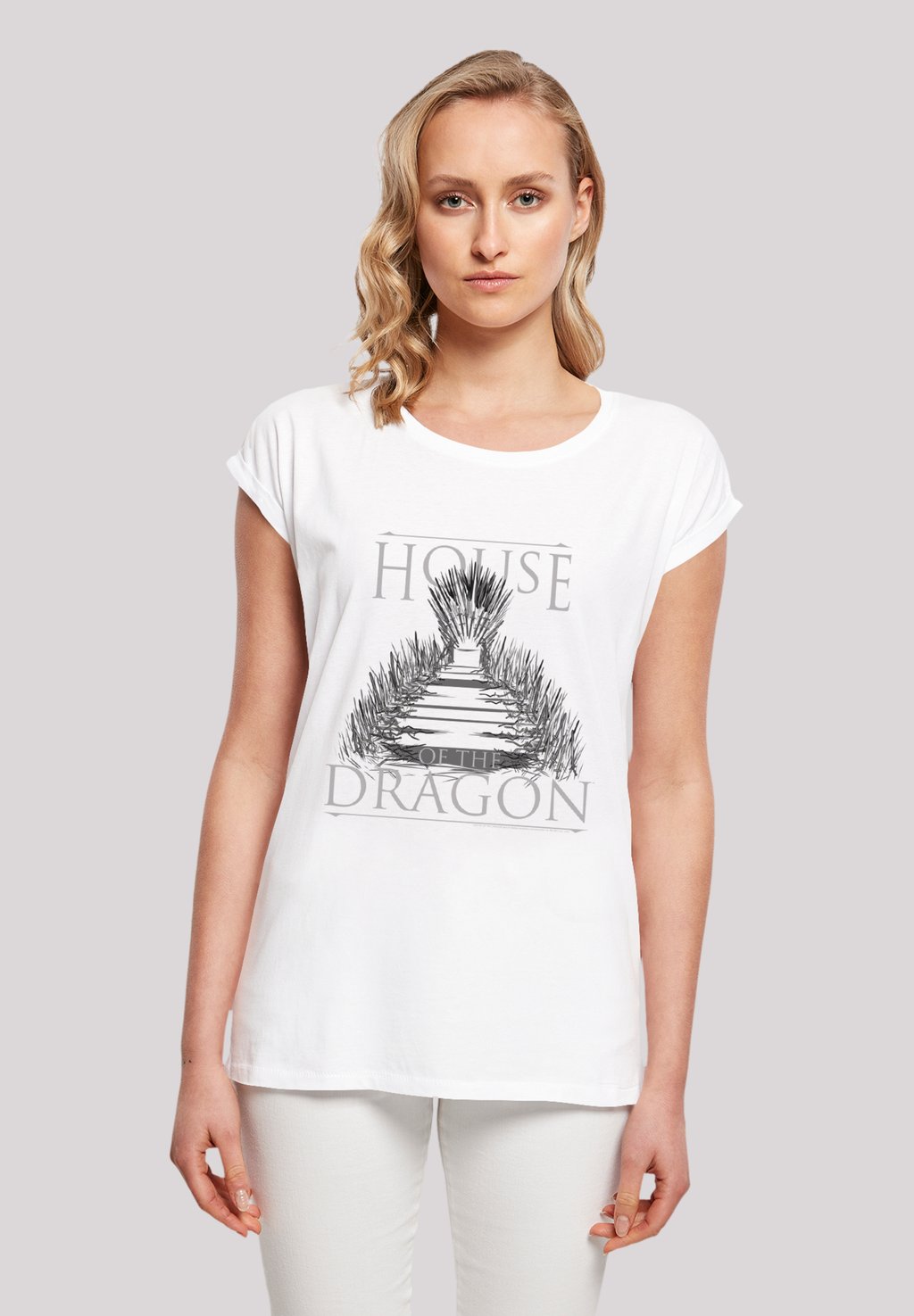 

Футболка с принтом HOUSE OF THE DRAGON THRONE F4NT4STIC, белый