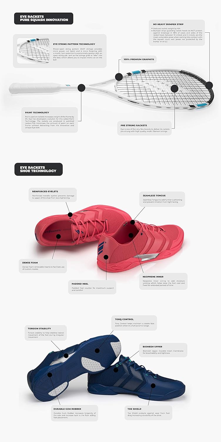Кроссовки Eye Rackets Multi Court, серия S, унисекс, размер на 1 меньше, Peach — фото 3