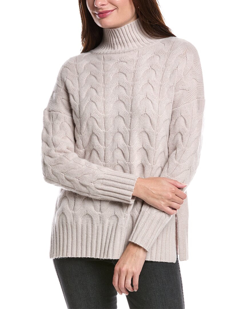 

Форте Кашемир Люкс Косой Вязки Воротник-воронка Кашемировый Свитер Forte Cashmere, коричневый