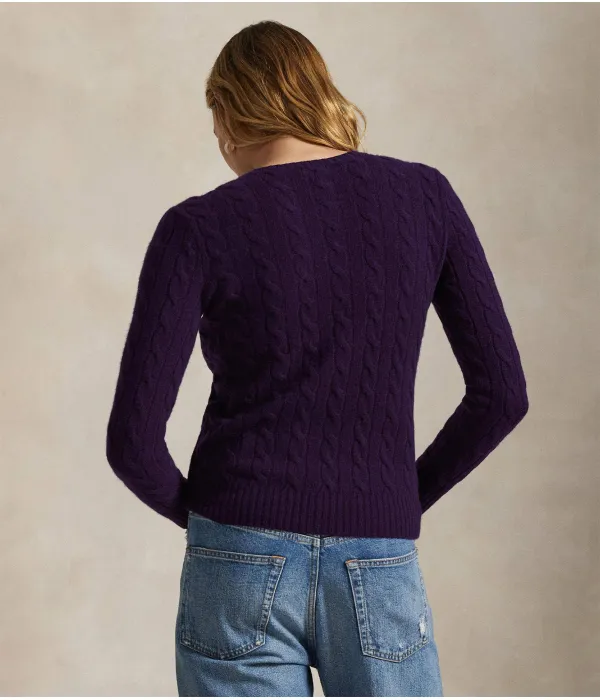 Шерстяной свитер Джулианны Regular fit Polo Ralph Lauren, фиолетовый — фото 3