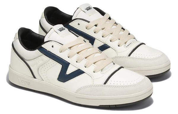 Кроссовки Vans Lowland ComfyCush JMP R Vintage Leather Shoes 'White Navy', цвет marshmallow/dress blues — фото 2