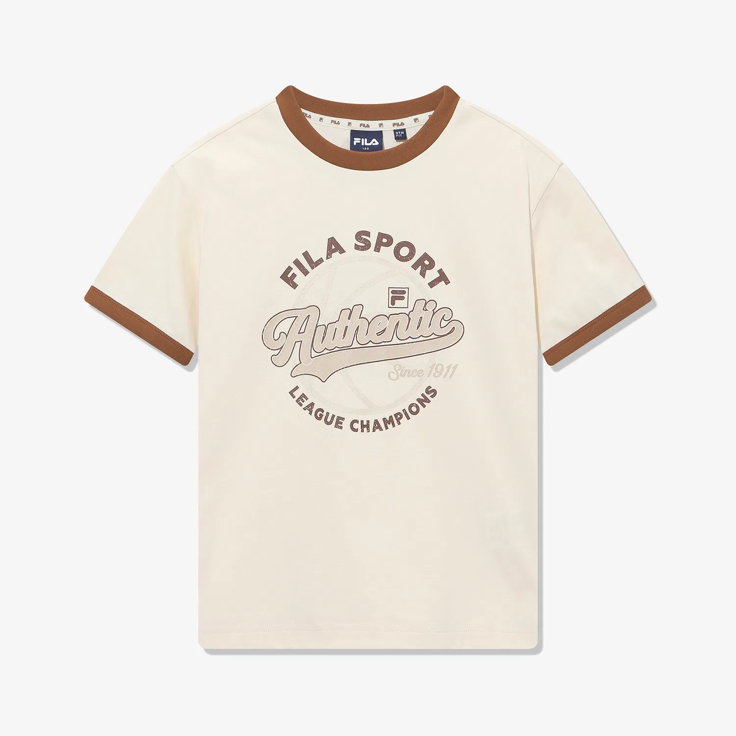 Детская футболка-рингер Basketball с коротким рукавом чёрного цвета от Fila Kids