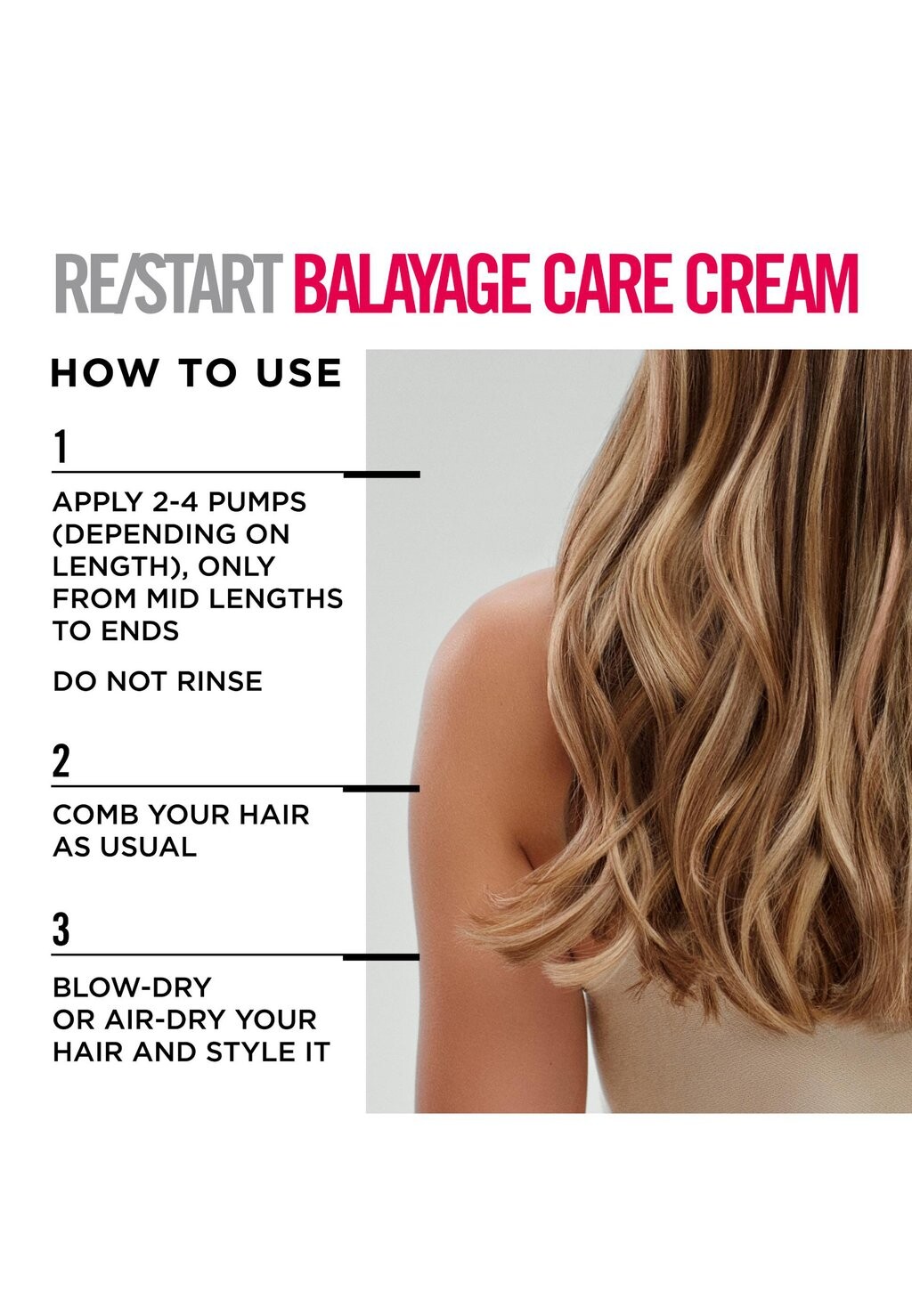 Уход за волосами RE/START COLOR BALAYAGE CARE CREAM, VEGAN LEAVE-IN TREATMENT FOR BALAYAGE COLOURED HAIR Revlon Professional — фото 3