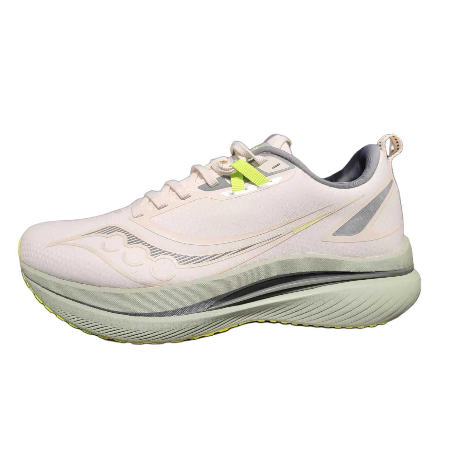 

Антискользящие износостойкие мужские низкие кроссовки для бега Saucony бело-зеленые, White/Green