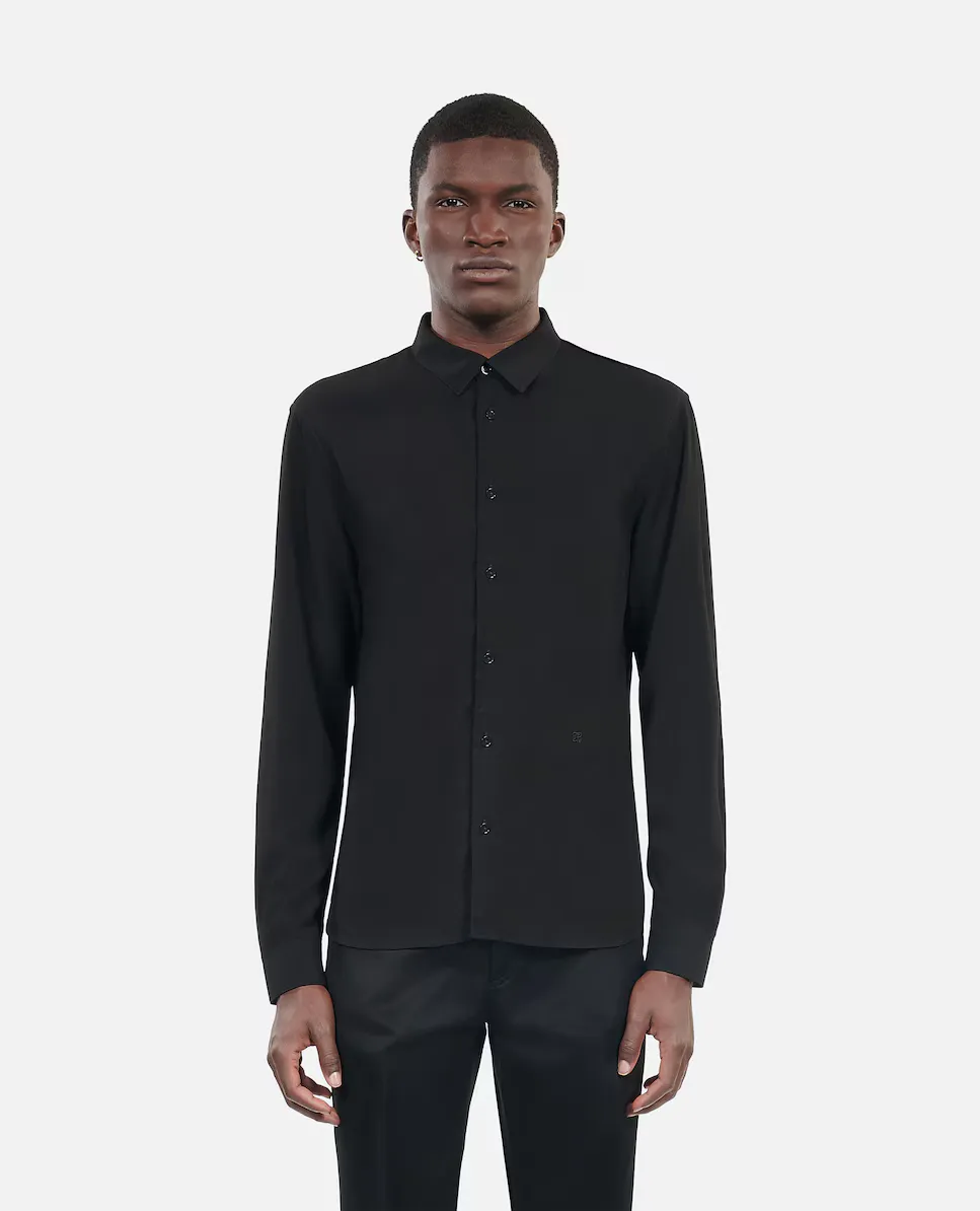 

Обычная однотонная мужская рубашка черного цвета The Kooples, черный