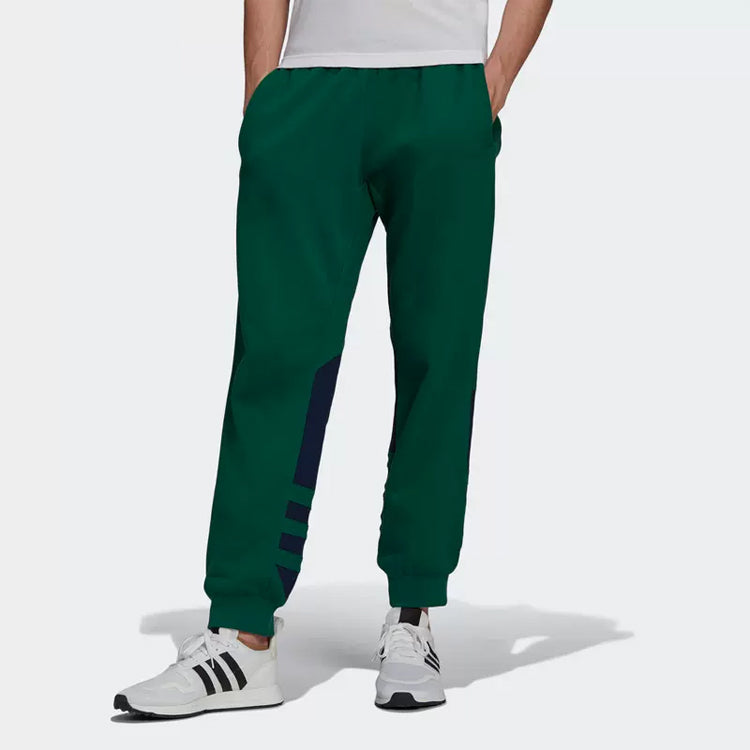 Спортивные брюки adidas Big Trefoil Sweatpants 'Green Black', зеленый — фото 2