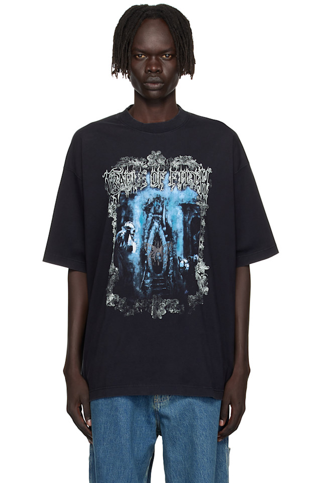 

Vetements Футболка оверсайз с изображением бабочки «Черная колыбель грязи»