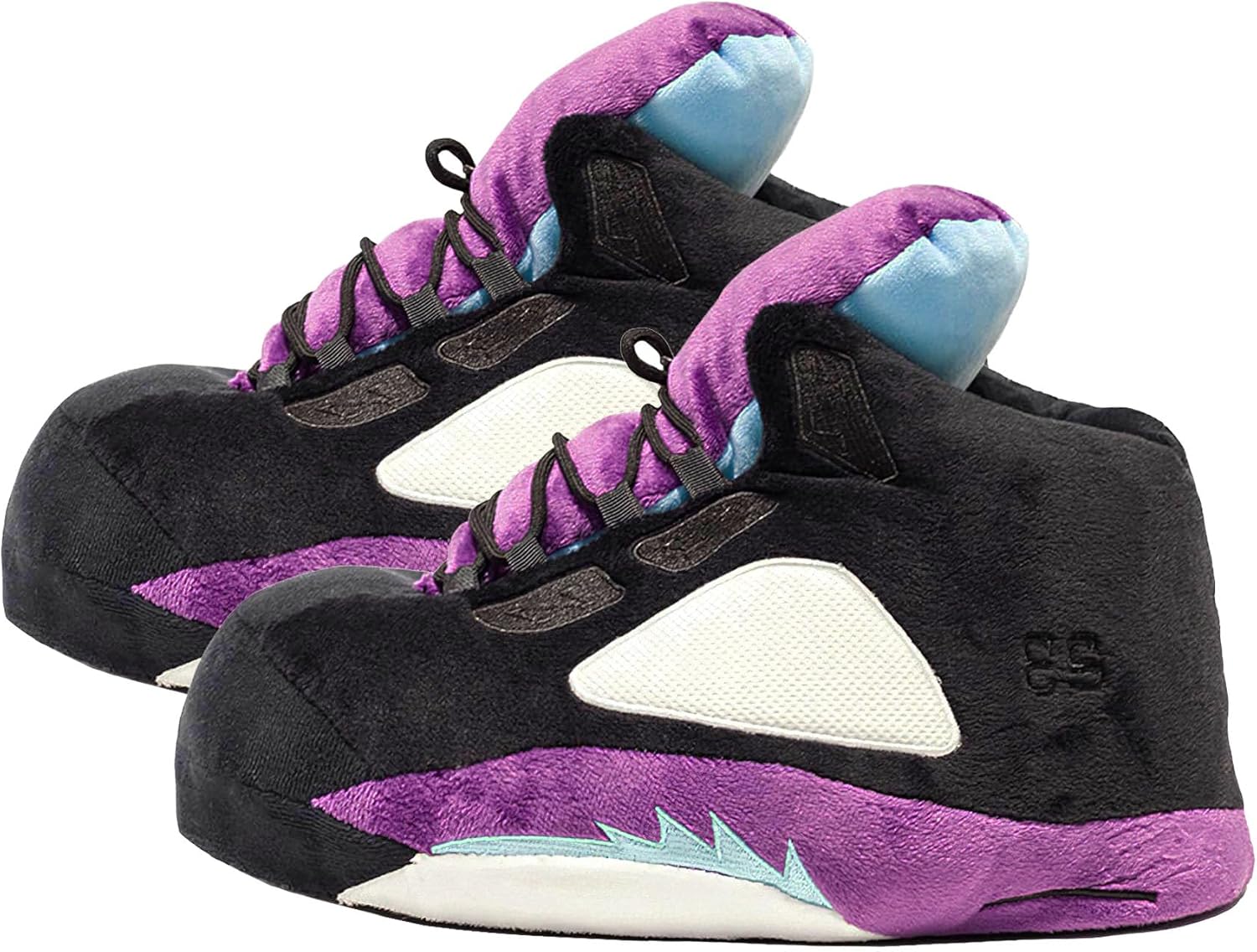 

Унисекс уютные модные большие домашние тапочки-кроссовки с нескользящей подошвой - универсальный размер Mululian, черный/фиолетовый