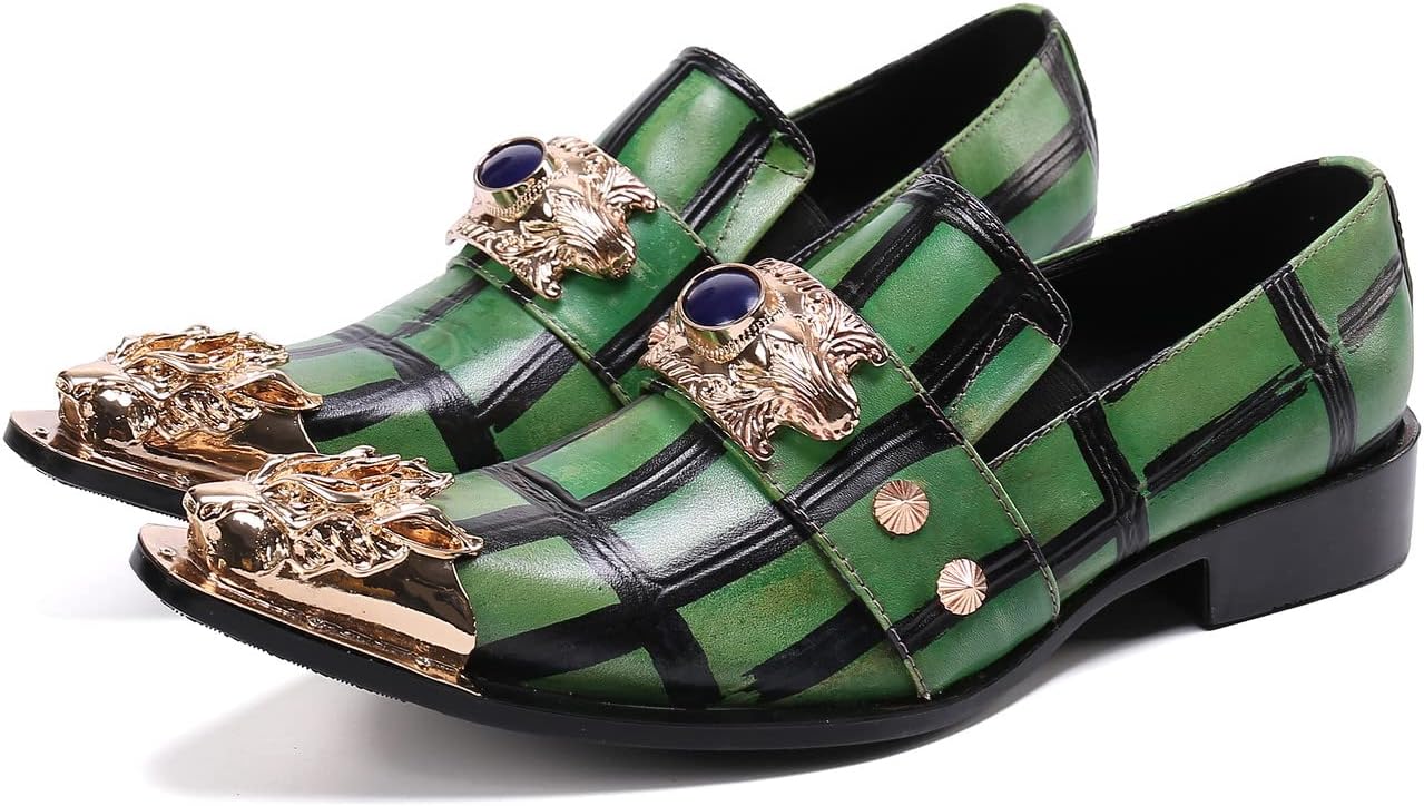 

Мужские классические туфли-лоферы Santimon, свадебные с бусинами, из натуральной кожи, уникальные, без шнурков, классические смокинговые туфли для мужчин, Kelly Green
