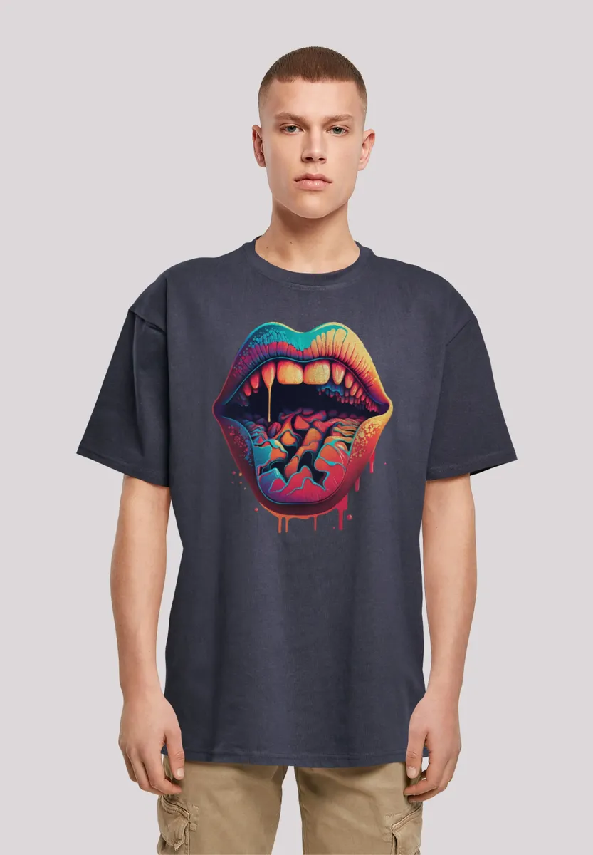 

F4NT4STIC Футболка "Drooling Lips OVERSIZE TEE", принт, цвет морской волны