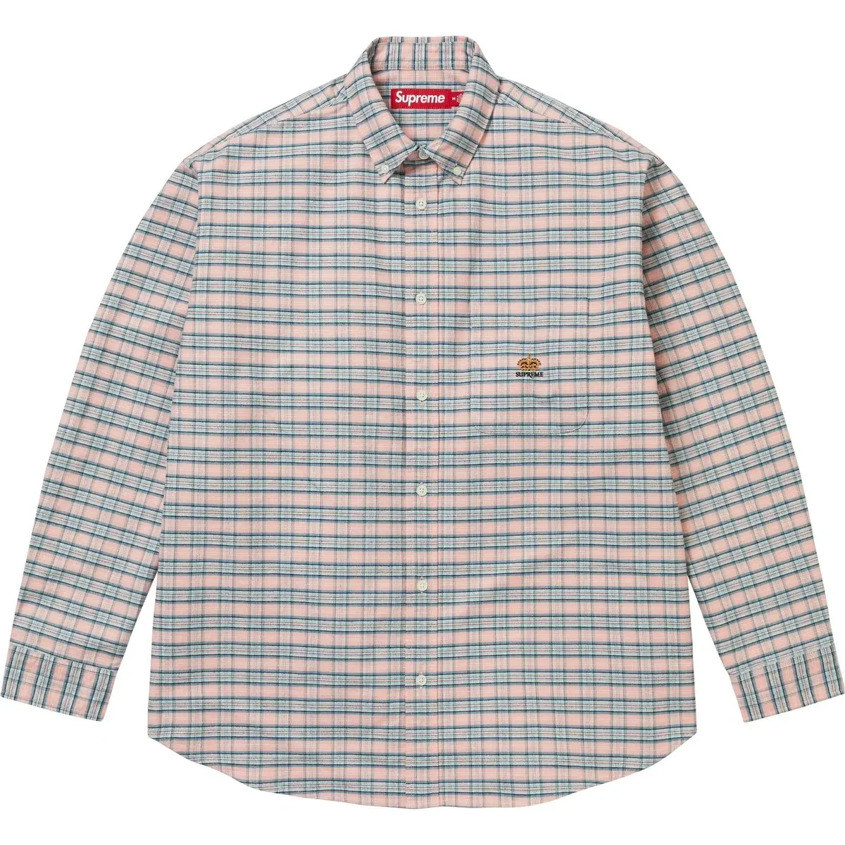 FW25 WEEK17 Свободная Фланелевая Оксфордская Рубашка Unisex Supreme, красный — фото 4