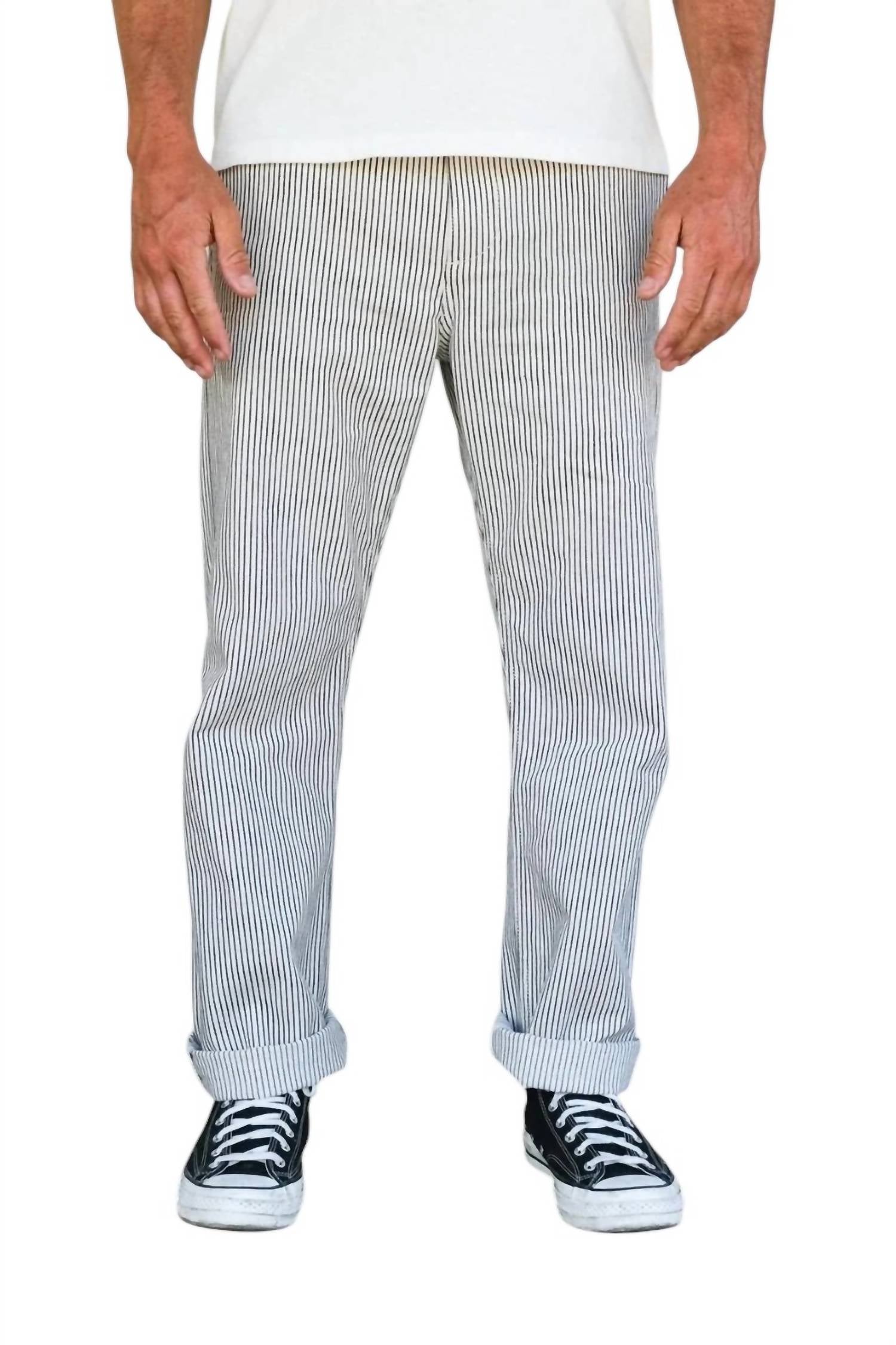 

Прямые брюки Deck в полоску Freenote Cloth, цвет stripe