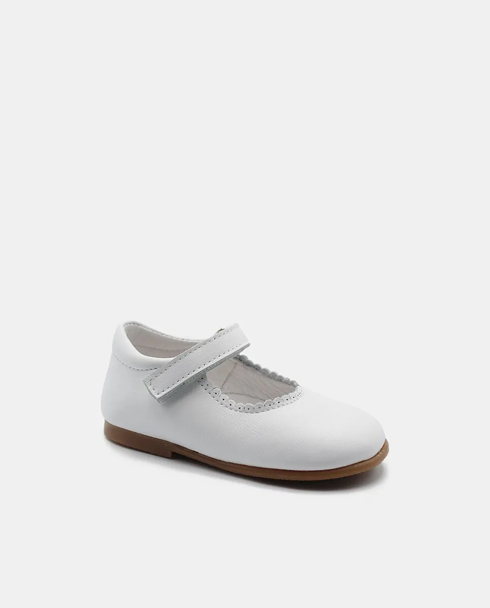 

Платье Мэри Джейн для девочки из рубленой кожи Leon Shoes, белый