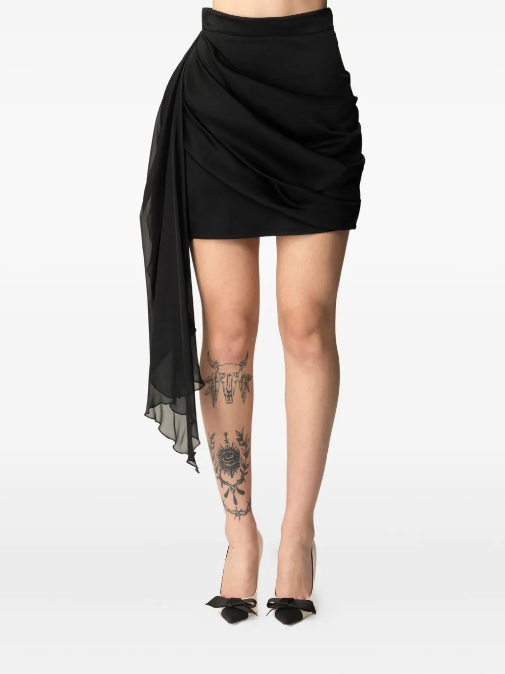 

Драпированная юбка мини Elisabetta Franchi, черный