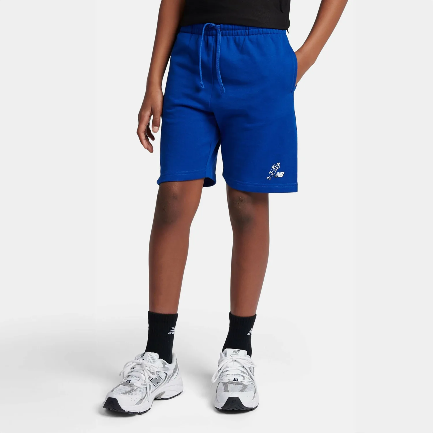 Детские шорты Shohei Ohtani Junior Graphic French Terry Shorts с логотипом "Always on Logo" New Balance, TRY Team Royal