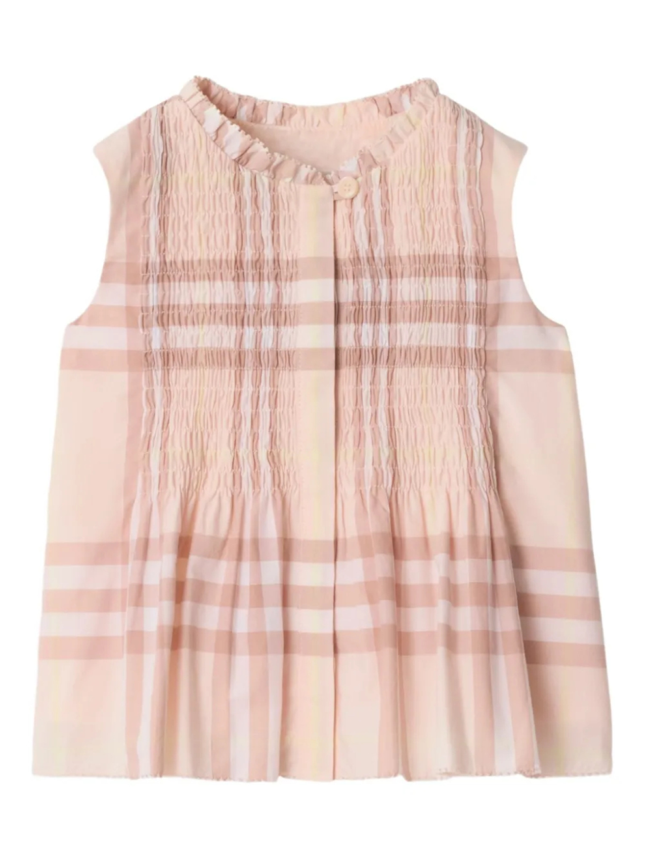 

Клетчатый поплиновый топ Burberry Kids, нейтральный