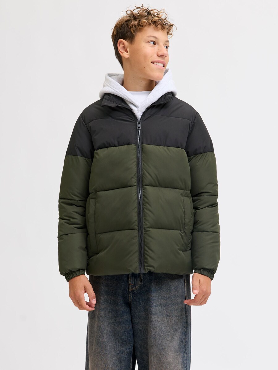 Куртка межсезонная Jack & Jones Junior, зеленый/черный — фото 2