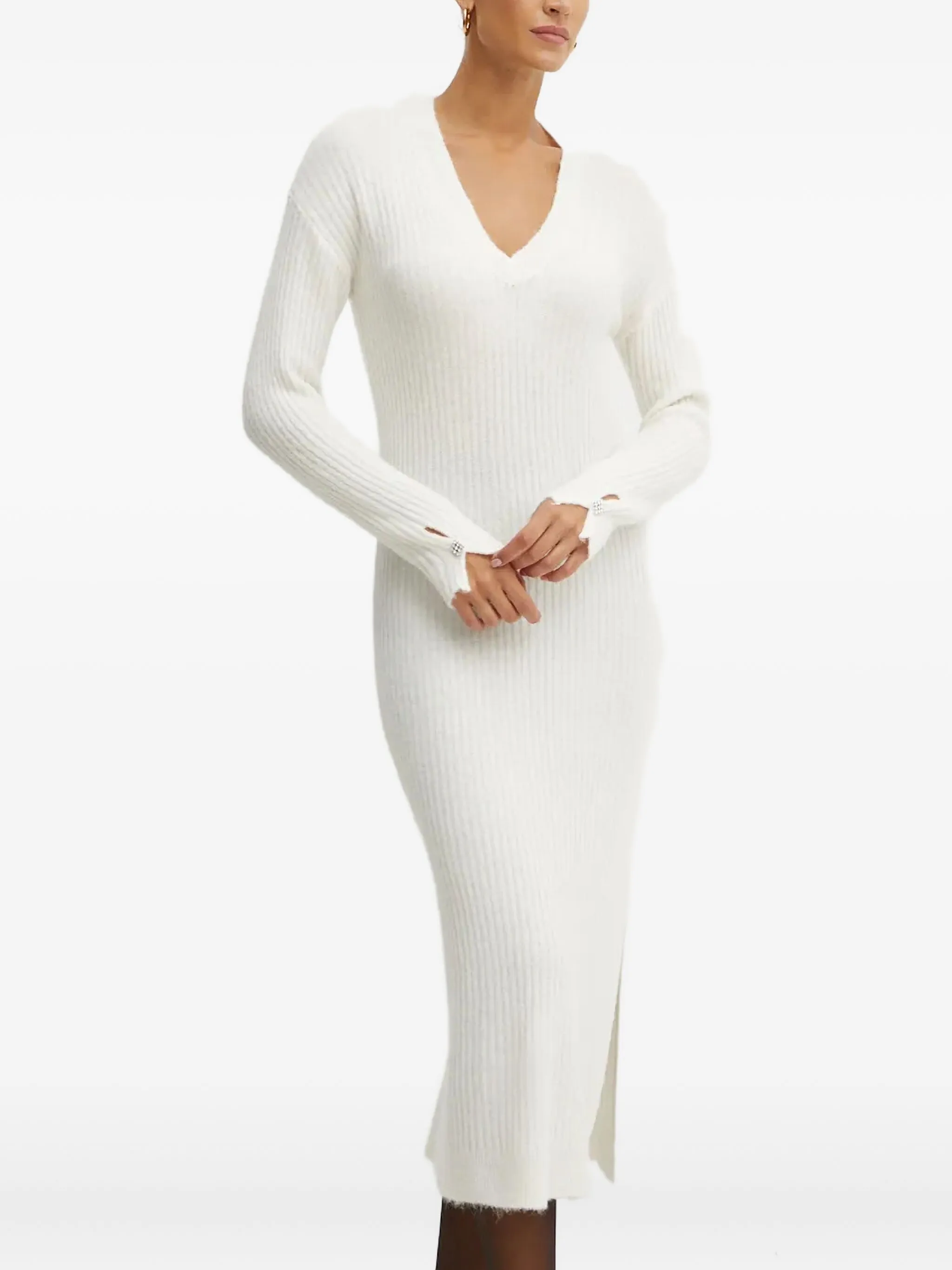 

Платье миди с V-образным вырезом Liu Jo, бежевый