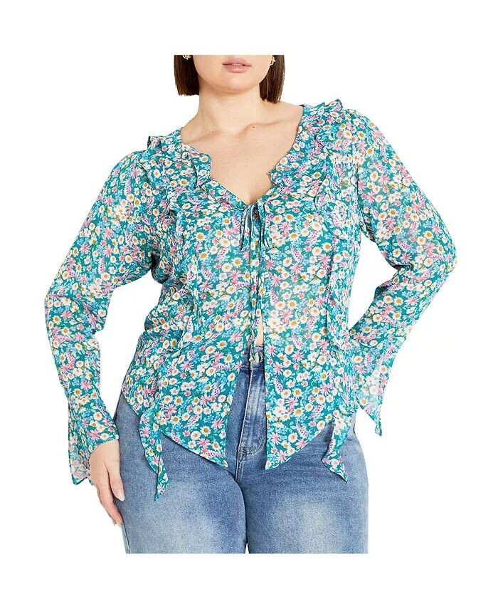 

Топ больших размеров с принтом Lidia CITY CHIC, зеленый