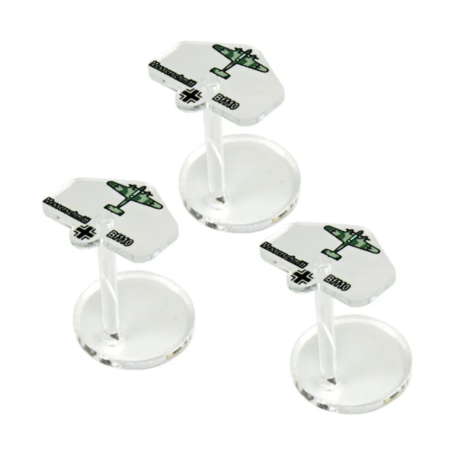 

Немецкие истребители Мессершмидт Bf 110, Premium Printed Micro Air Stands - Axis & Allies War at Sea