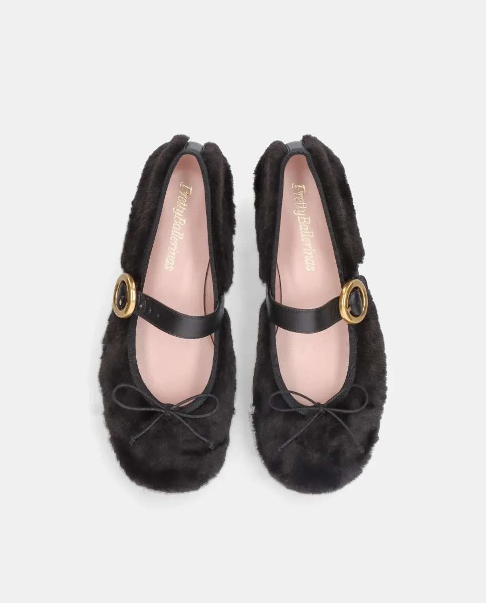 Женские балетки Georgia из мягкого синтетического меха Pretty Ballerinas, черный — фото 2