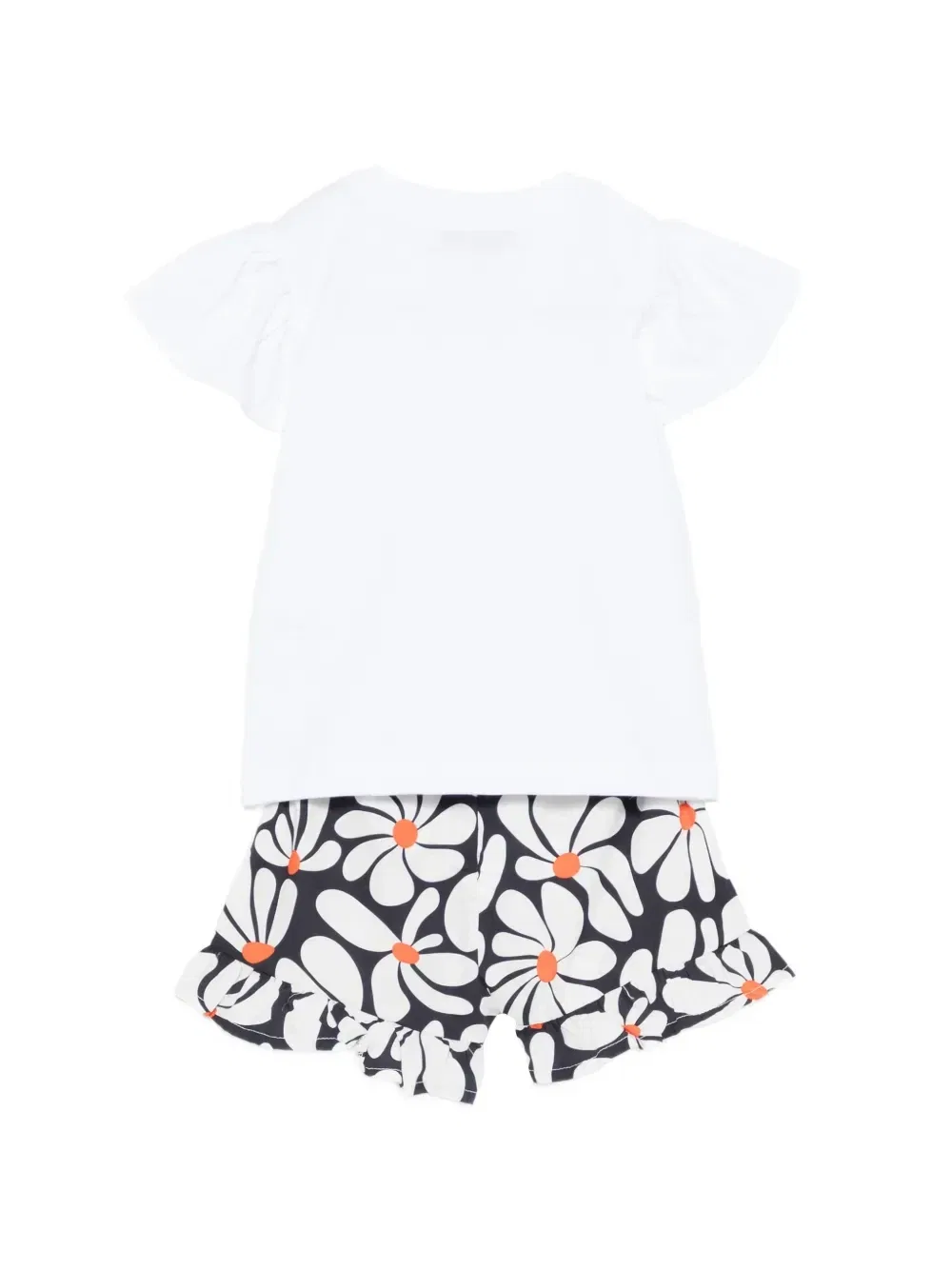 Комплект из топа и шорт с цветочным принтом Msgm Kids, белый — фото 2
