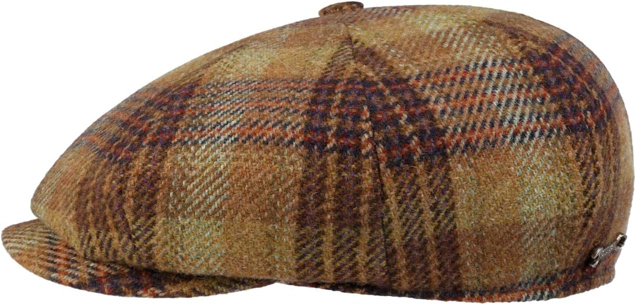 

Мужская плоская шапка Stetson Garage Flat Cap, 8 панелей, шерстяная, сделано в ЕС, Brown