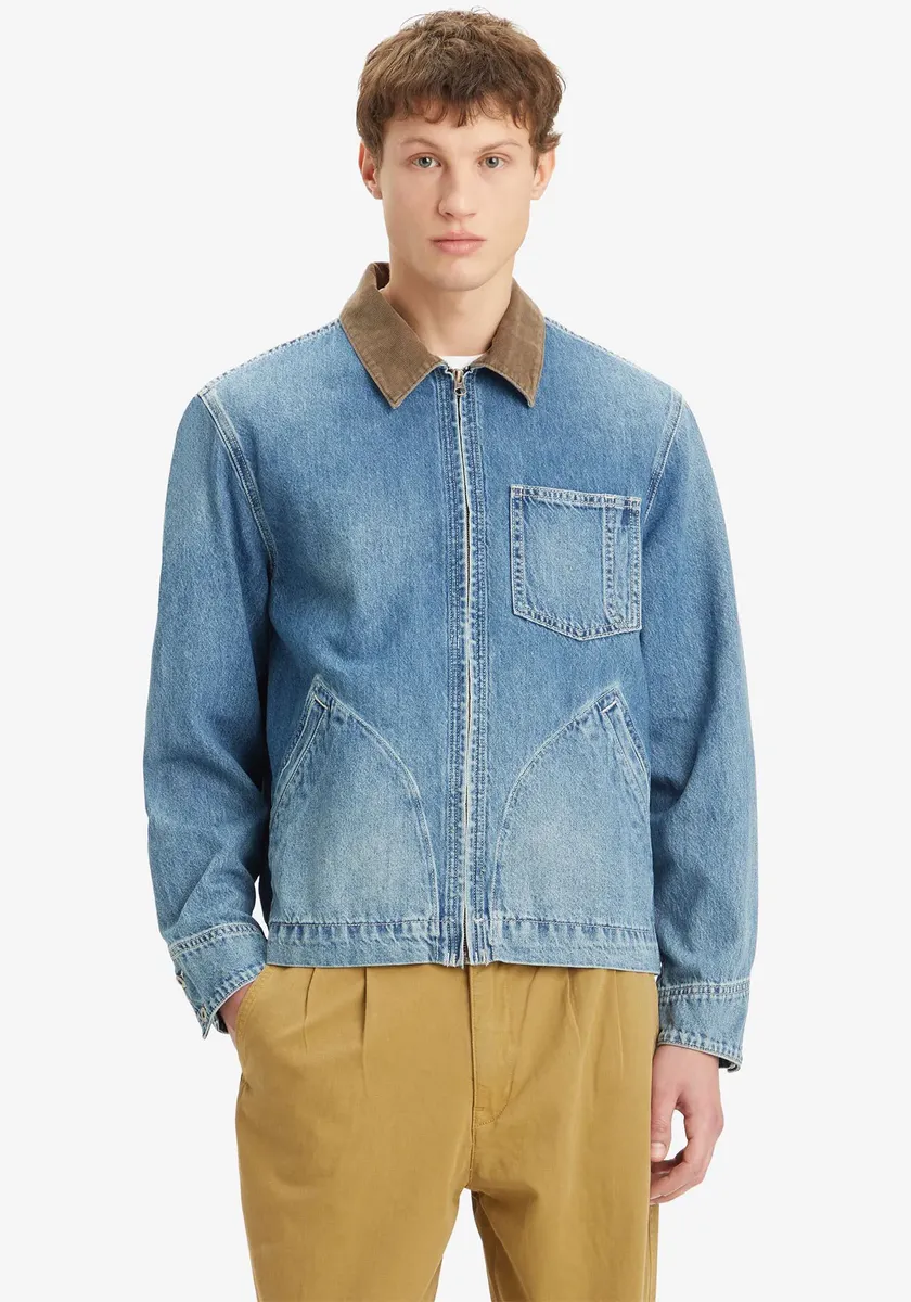 

Джинсовая куртка Levi's "FULL ZIP MECHANICS TRKR", с застежкой-молнией и воротником со шнуровой отделкой, цвет Everyday Goods Trucker