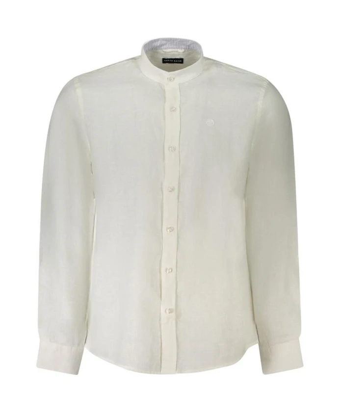 

Вышитая льняная рубашка с корейским воротником North Sails, белый