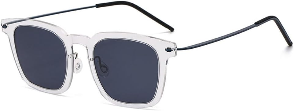 

Стильные круглые женские поляризованные солнцезащитные очки, мужские солнцезащитные очки с металлической оправой UV400, солнцезащитные очки для вождения с защитой от УФ-излучения PRSTNN, Clear-gray Blue