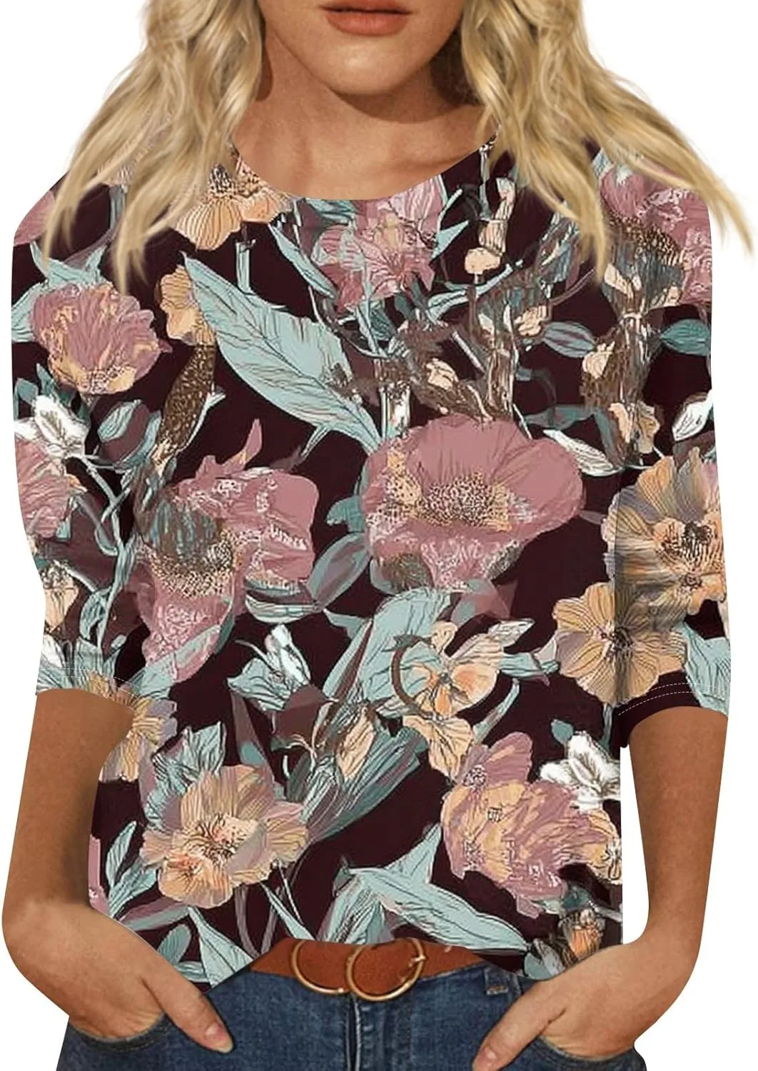 

Женский топ с рукавом 3/4, туника, летний и осенний пуловер