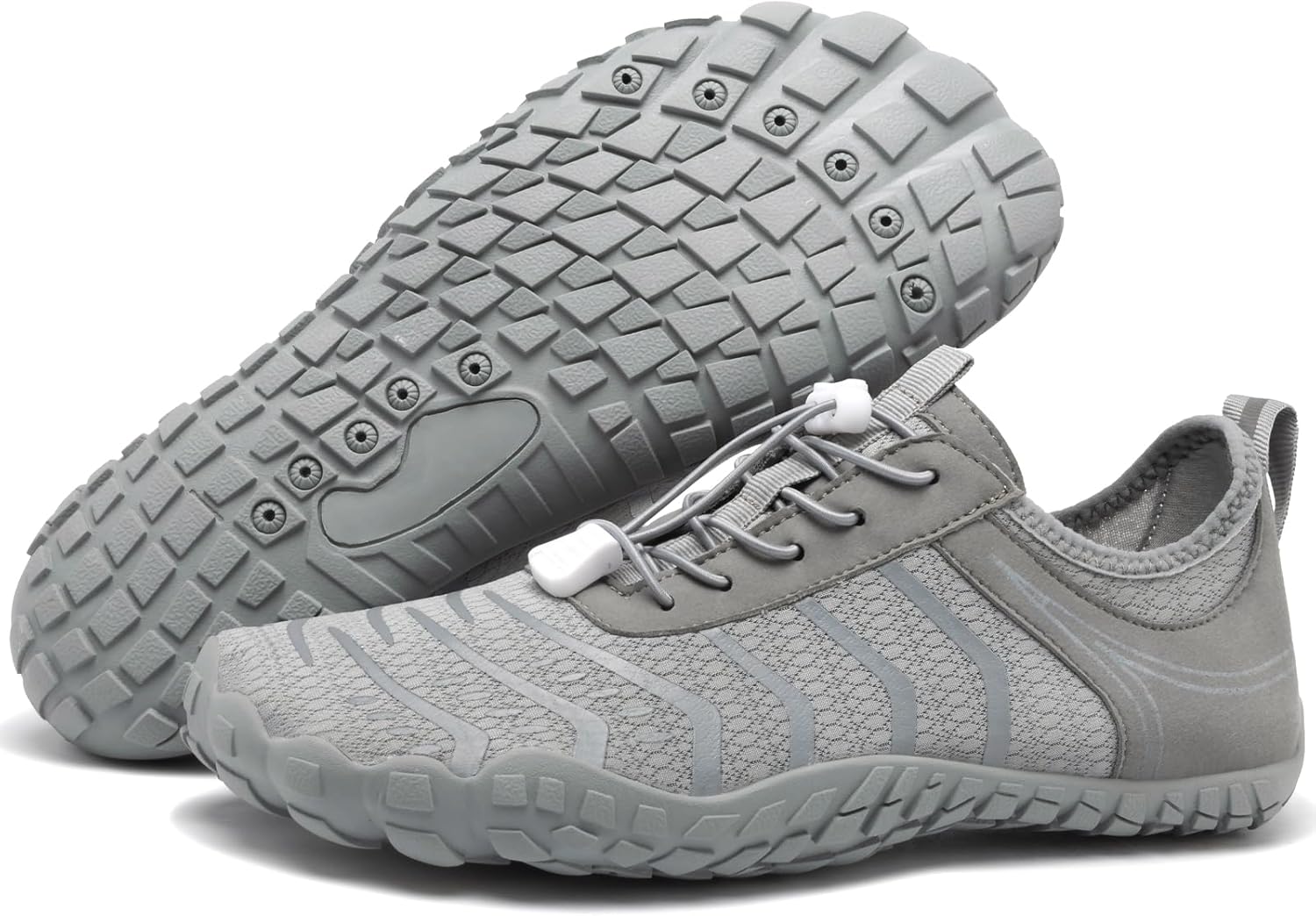 

Походные ботинки 2026 года для женщин и мужчин, обувь с широким носком для воды, удобный и нескользящий крой, спортивная обувь для ходьбы и походов Barezoey, Grey-a