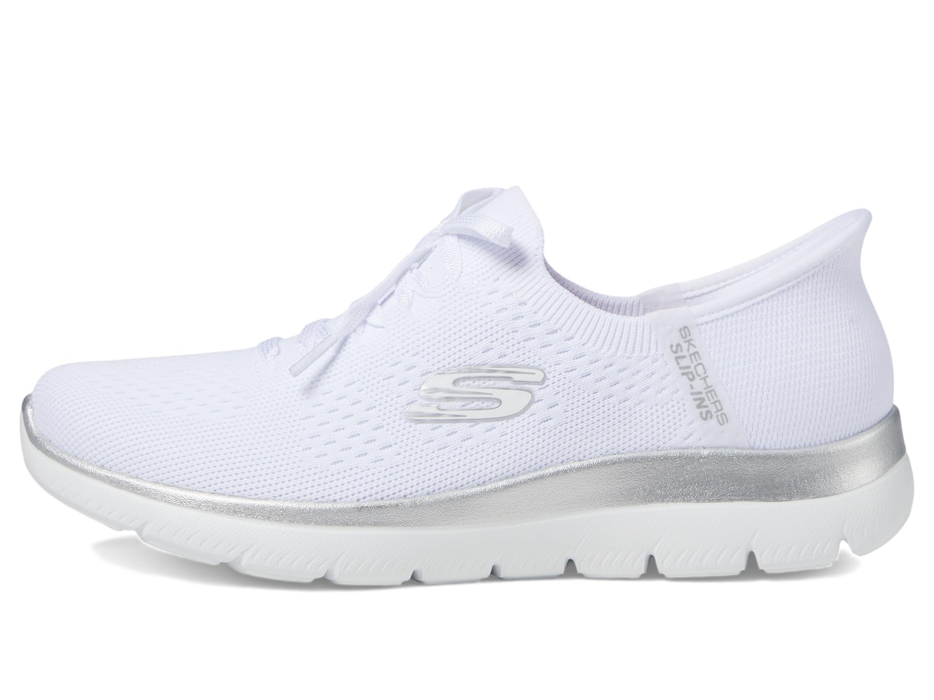 Кроссовки SKECHERS Summits Night Chic Hands Free Slip-Ins, White/ Silver — фото 4