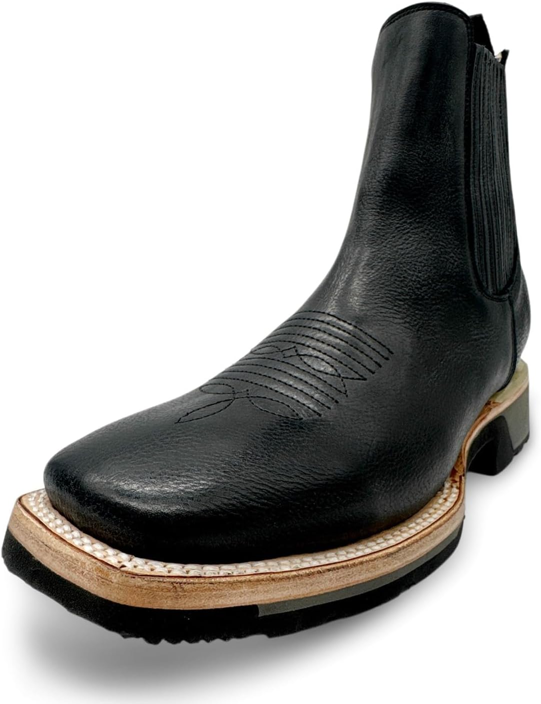 

Мужские кожаные ботинки Western Shops с квадратным носком и резиновой подошвой The Western Shops, черный