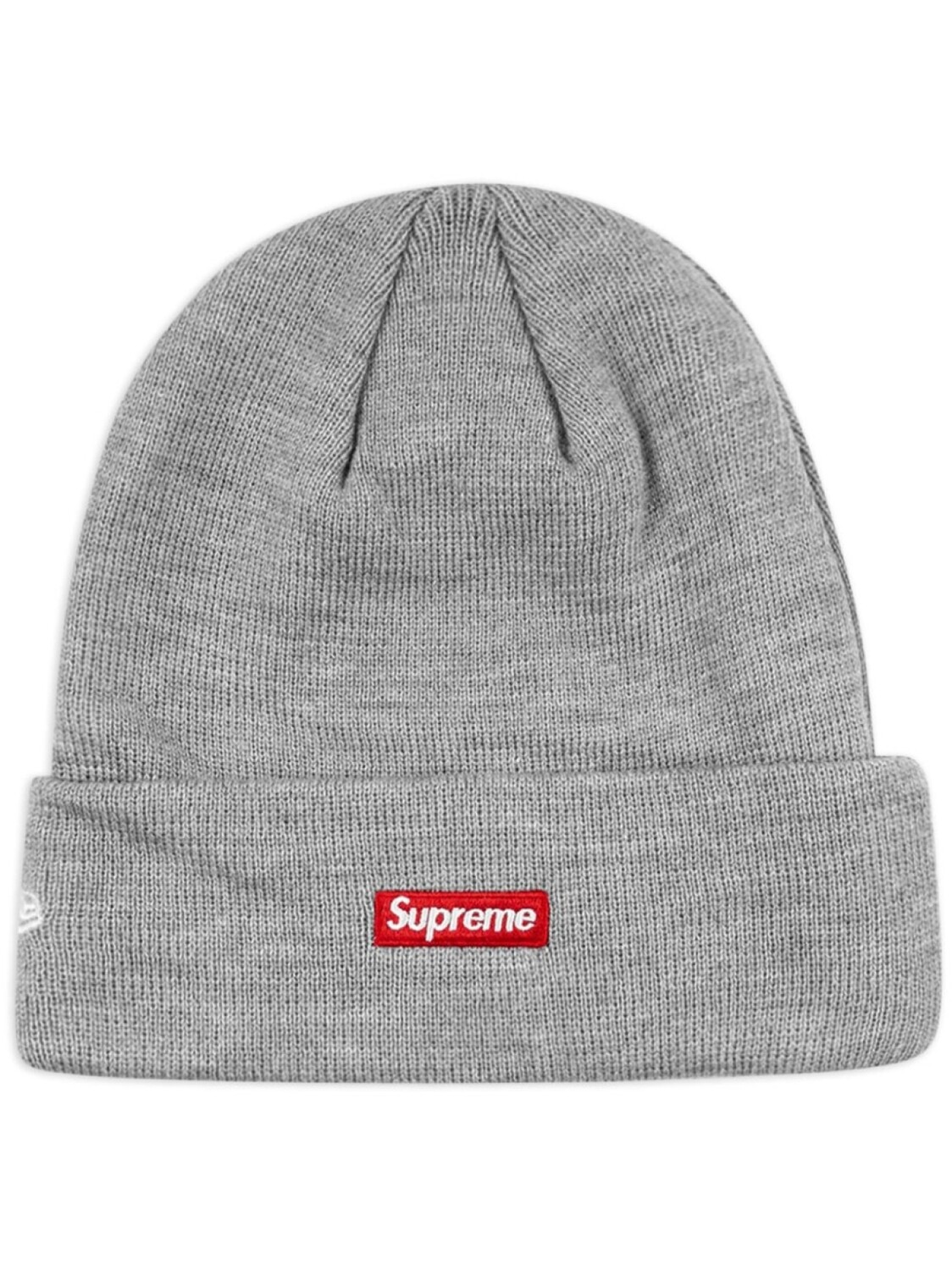 

Шапка-бини с аппликацией логотипа New Era $ Supreme, серый