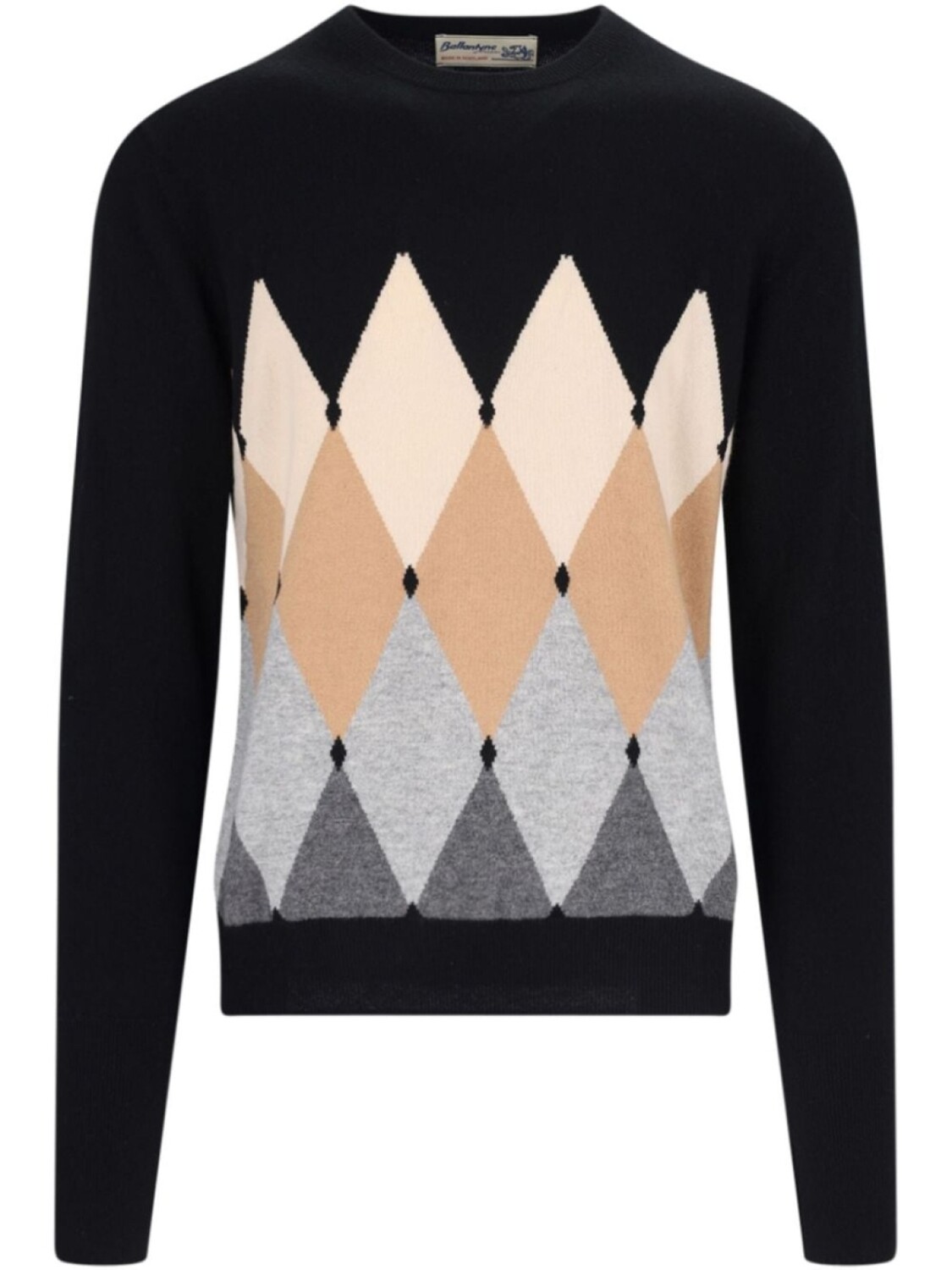 

Джемпер в клетку ромбик Ballantyne, черный