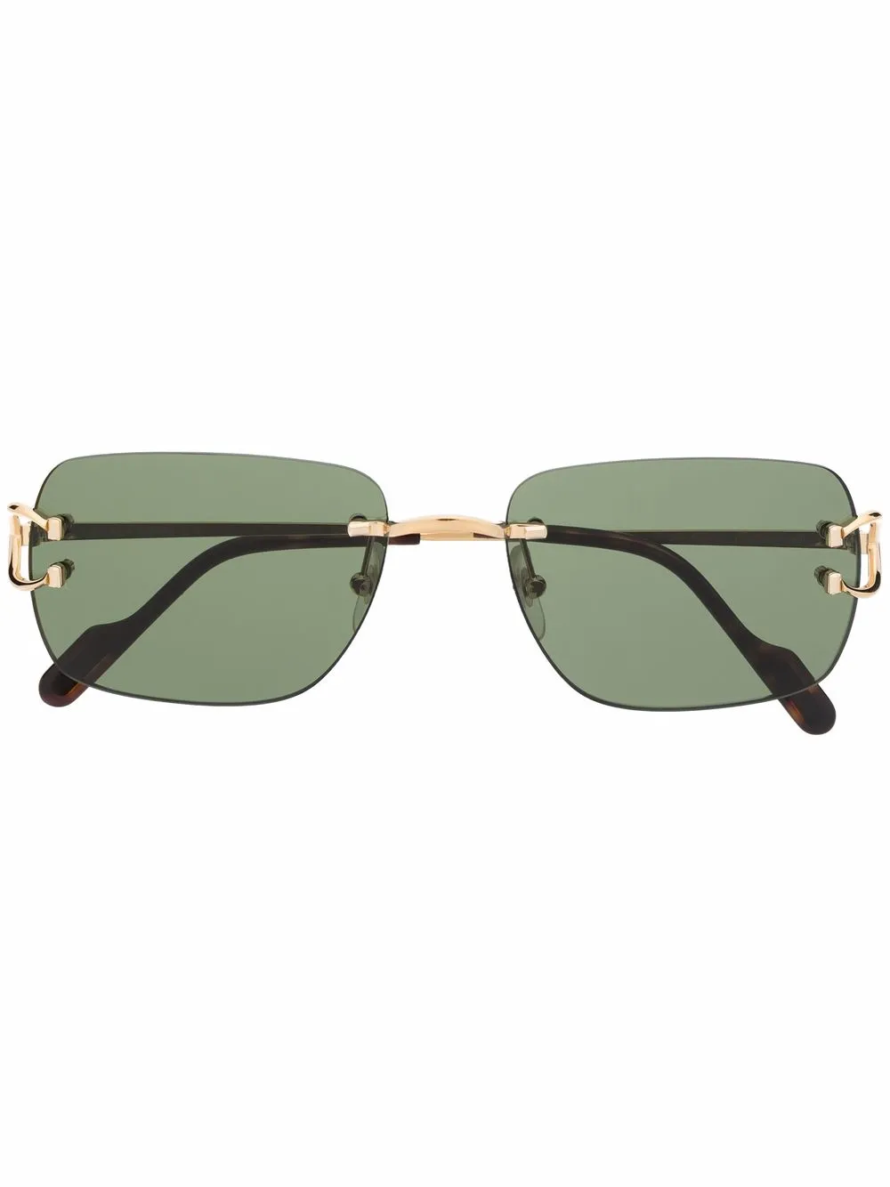

Солнцезащитные очки в прямоугольной оправе Cartier Eyewear, золотой