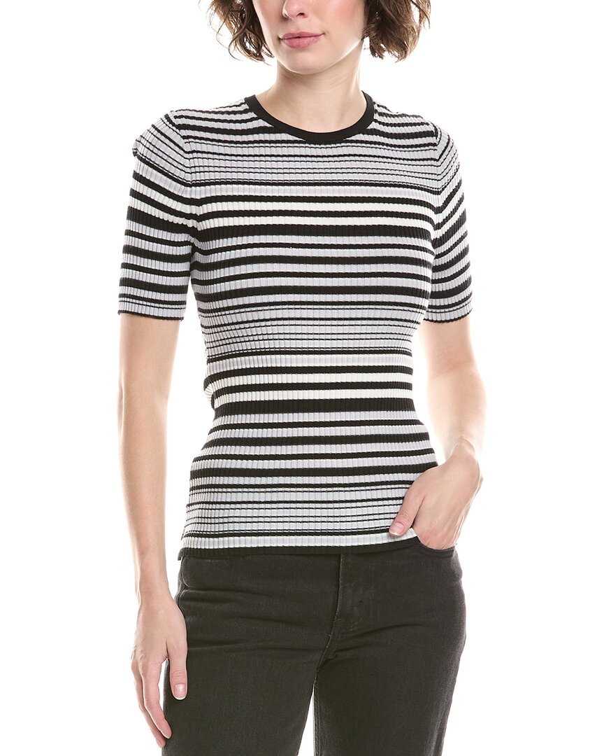 

Футболка Theory Stripe Wool, черный