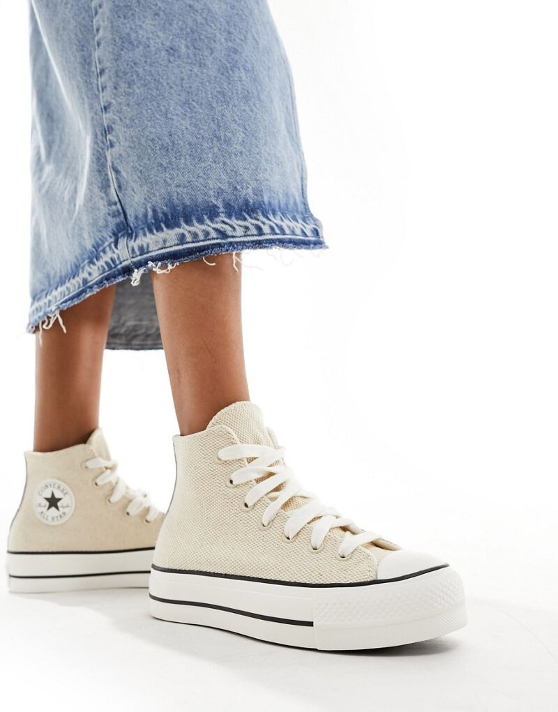 

Converse - Высокие кроссовки Lift Hi-Cream с толстыми треккинговыми шнурками